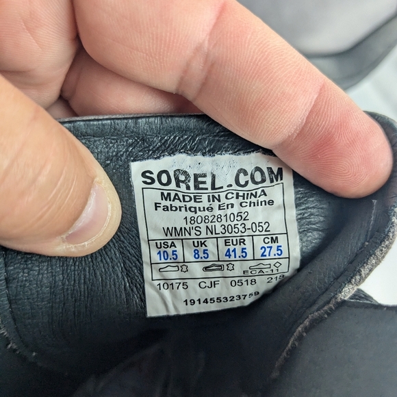 SOREL MARGO Leather Heel Booties Color Gray Size 10.5 With Laces - Picture 14 of 15